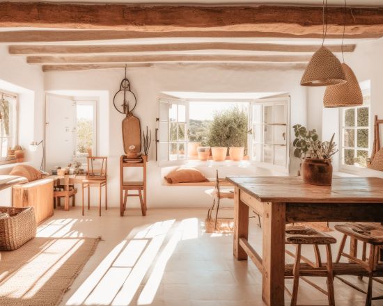 interior de casa en el campo de Ibiza